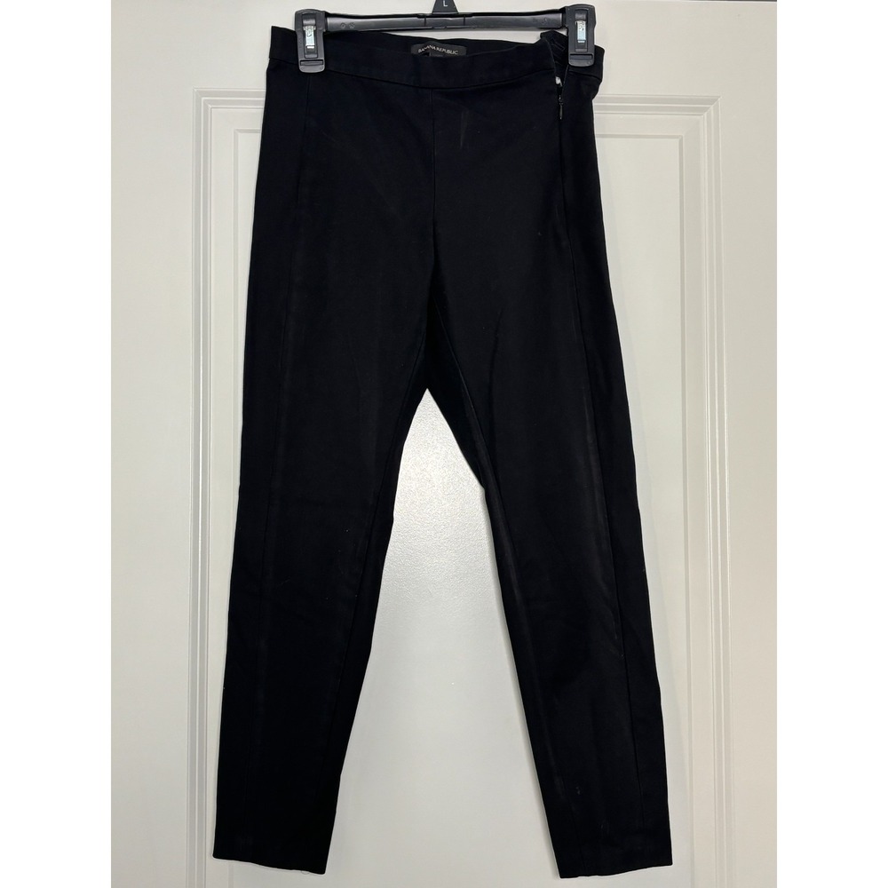 Banana Republic Pants Womens 2 Black Dark Wash Everyday Wear Straight Side Zip